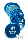 Blue Aluminium Grinder 5 Parts Ø60mm Atomik Seeds